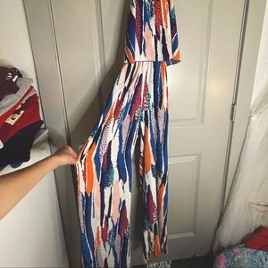 Abstract Colorful Print Jumpsuit